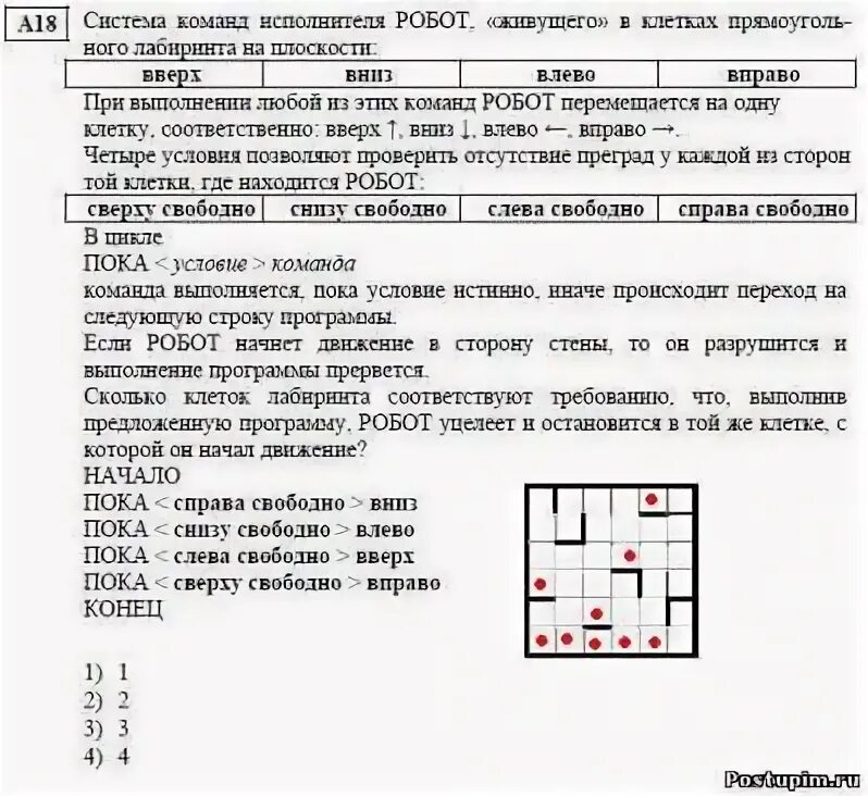 Пока снизу свободно вниз. Робот начинает двигаться из клетки. Команда робота пока справа свободно вниз. Система команд исполнителя робот. Пока слева свободно вверх пока сверху свободно вправо.