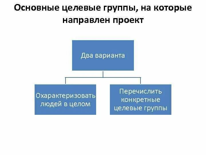 К целевым группам относятся. Основные целевые группы проекта. Целевые группы на которые направлен проект. Основные целевые группы проекта пример. Основная целевая группа.