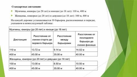 Стандартные расстояния