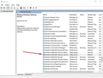 Служба защитника windows