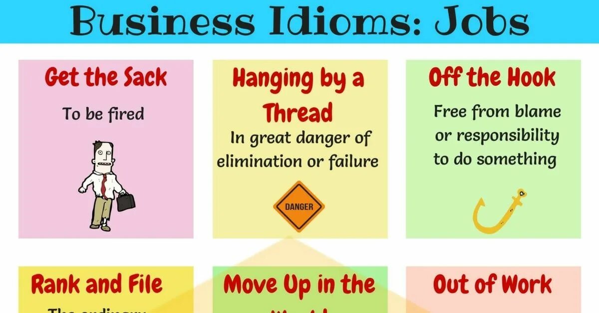 Idioms. Job idioms. Work idioms. Idioms about work and job.