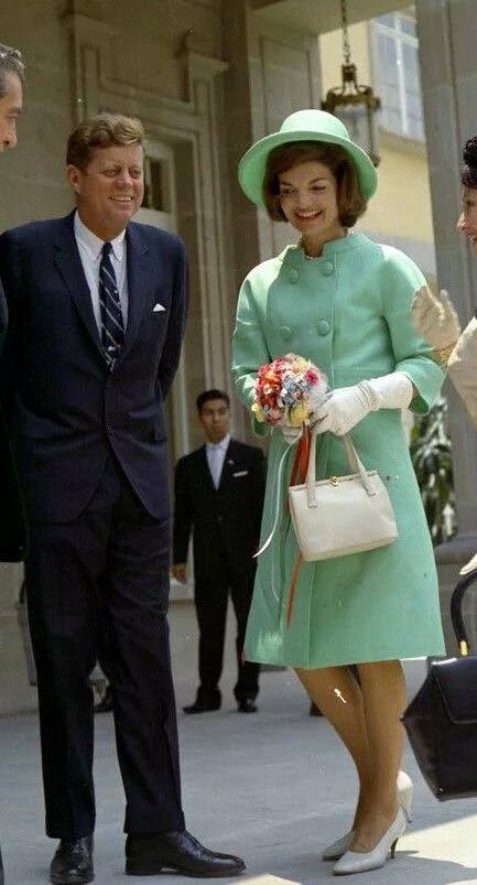 Jackie Kennedy, and her children, Caroline and John Jr. in England, 1965. " Jack