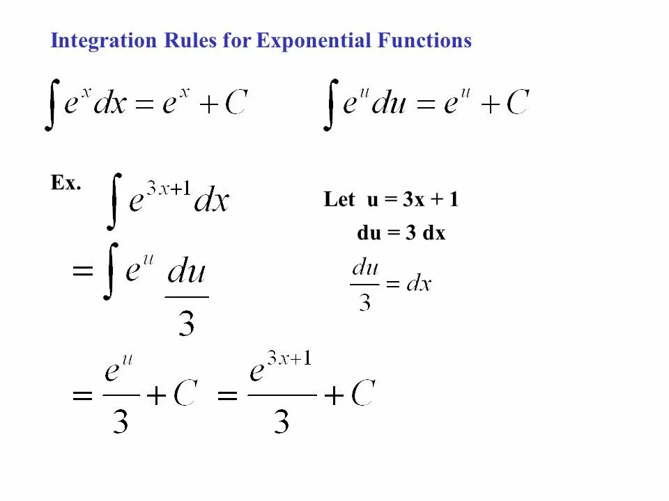 Adding integration. Exponential integral. integration rules. интегралы с экспонентой. exponential function.
