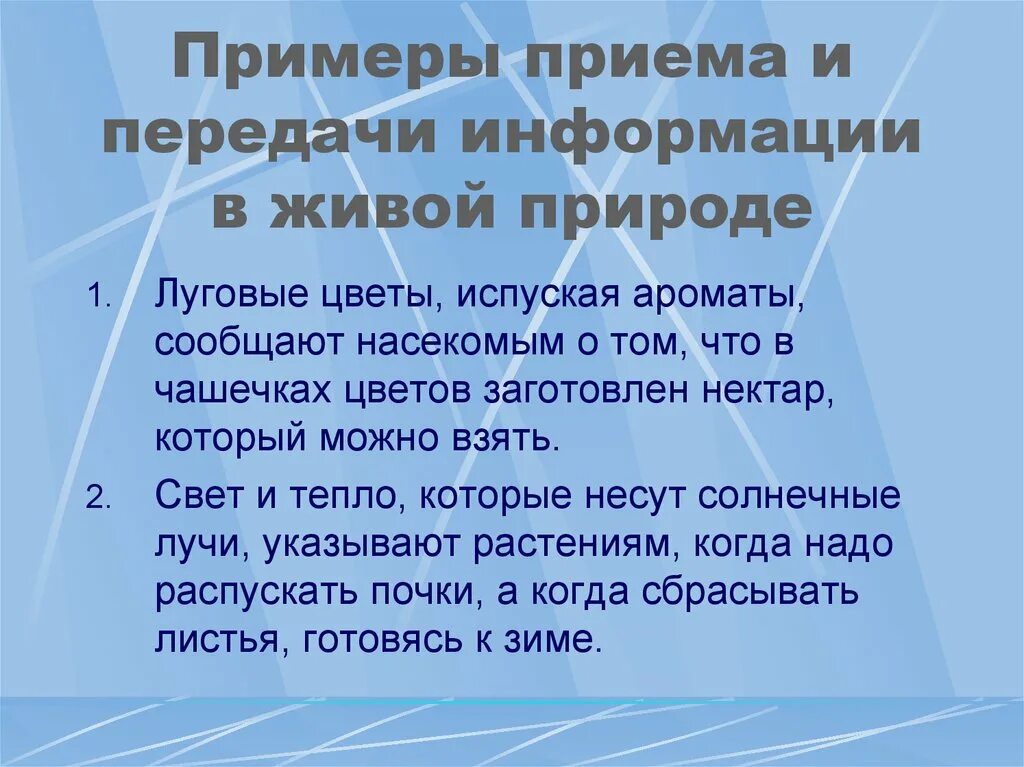 Примеры природной информации. Передача информации в живой природе. Передача информации примеры. Примеры передачи информации в природе. Прием информации примеры.