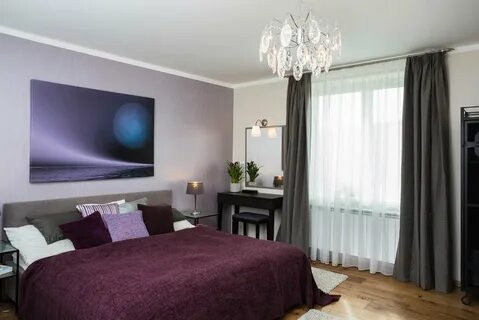 Фиолетово серая комната