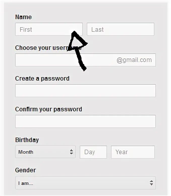 Enter your first name. Enter name. enter your name.