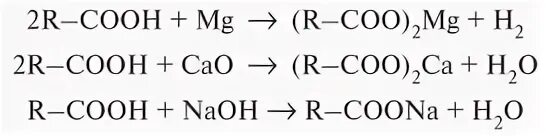 Реакция карбоновых кислот с металлами