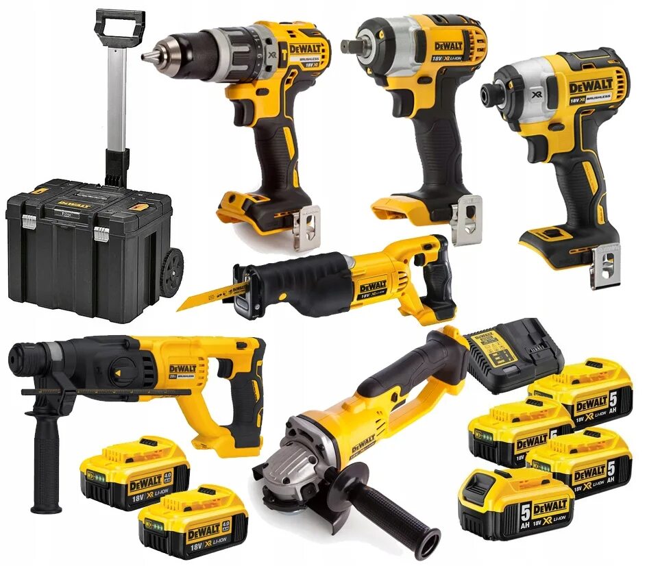 DEWALT набор narzędzi 18v Combo 7шт 4x5ah TSTAK. Аккумуляторный инструмент DEWALT 18v Combo 6szt. Набор ДЕВОЛТ 4 штуки. ДЕВОЛТ набор мега. Dewalt набор купить