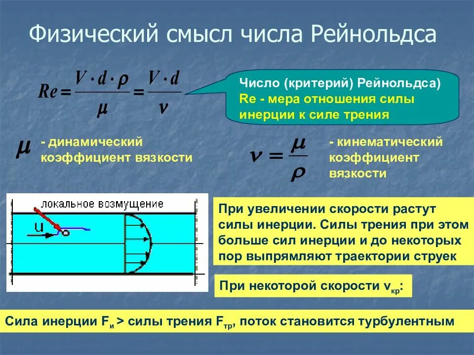 Режимы движения жидкости критерий Рейнольдса. Число Рейнольдса определяется по формуле гидравлика. Формула расчета критерия Рейнольдса. Число Рейнольдса для ламинарного режима. Режим движения воды