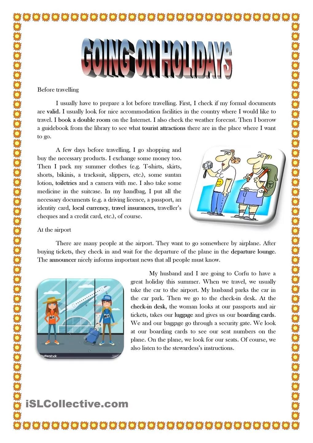 Travelling reading texts