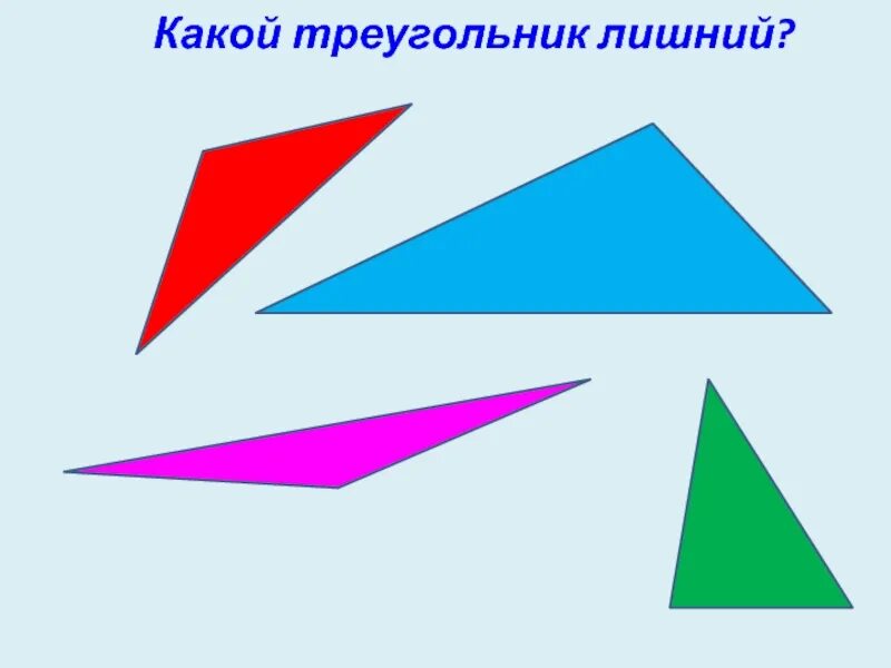 Виды треугольников. Взаимное расположение геометрических фигур. Рассмотри набор треугольников. Значок пустого множества. Расположите геометрические фигуры.