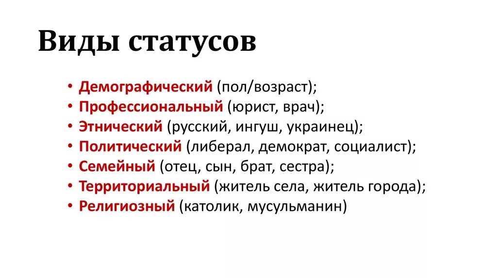 Социальный статус участника группы. Виды статусов. Социальный статус виды статусов. Социальный статус видд. Социальное положение виды.