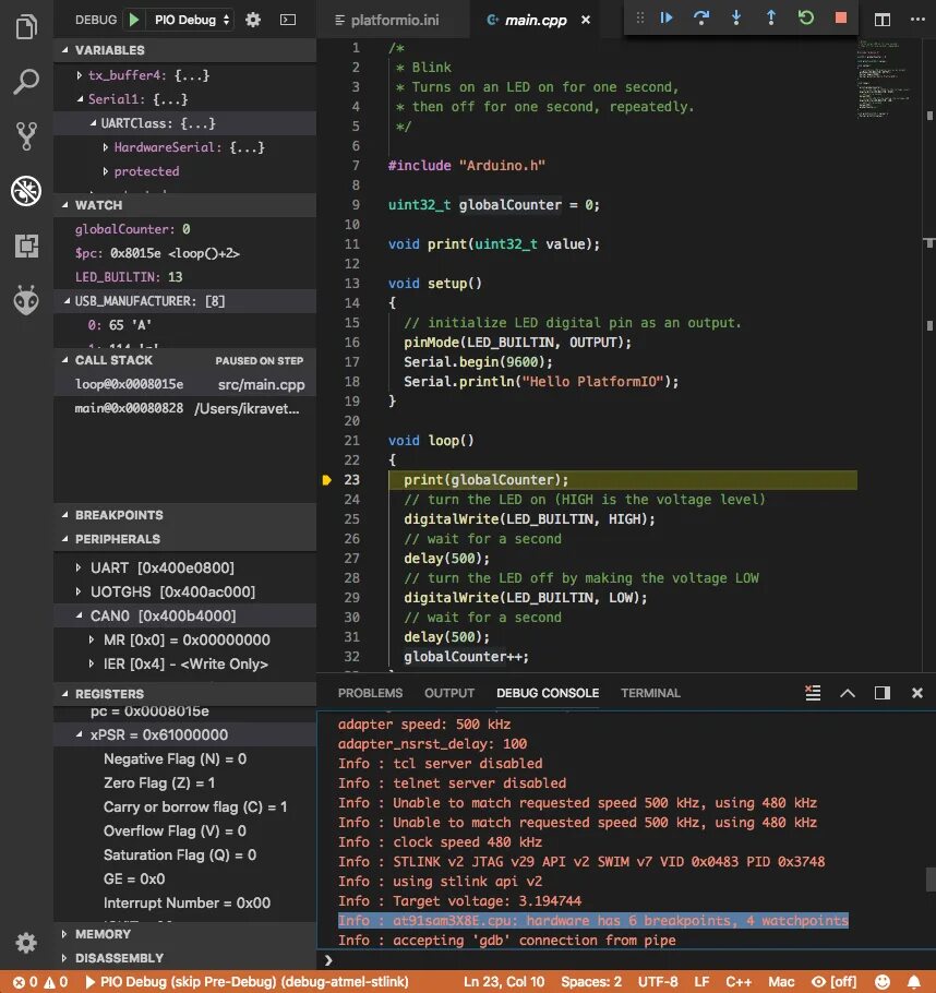Link debugging