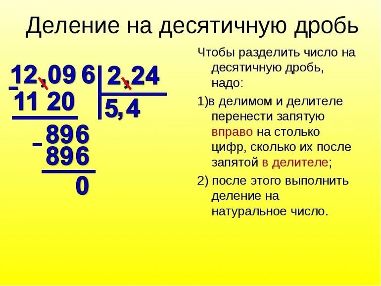 Как делить десятичные дроби в столбик. Как поделить в столбик десятичные дроби. Как разделить десятичную дробь на десятичную. Порядок деления десятичных дробей. Математика деление простое