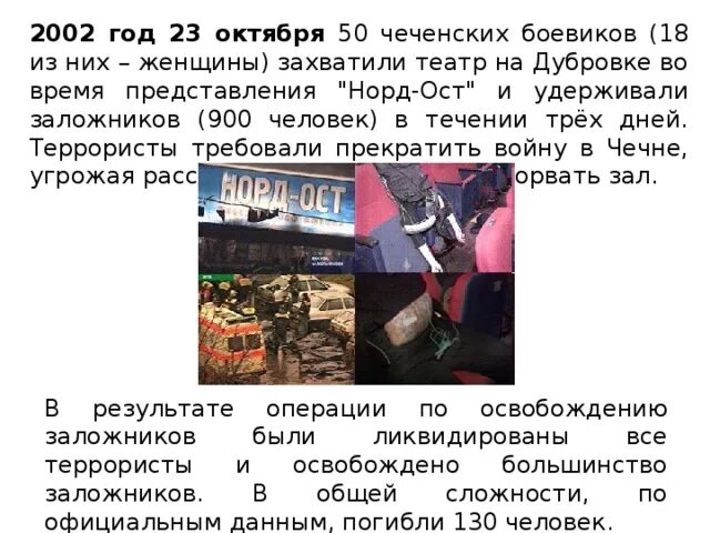 Что было 23 октября 2002. Театр на Дубровке Норд-ОСТ. 23 Октября 2002 год теракт на Дубровке. Теракт 23 октября 2002 года на Дубровке кратко.