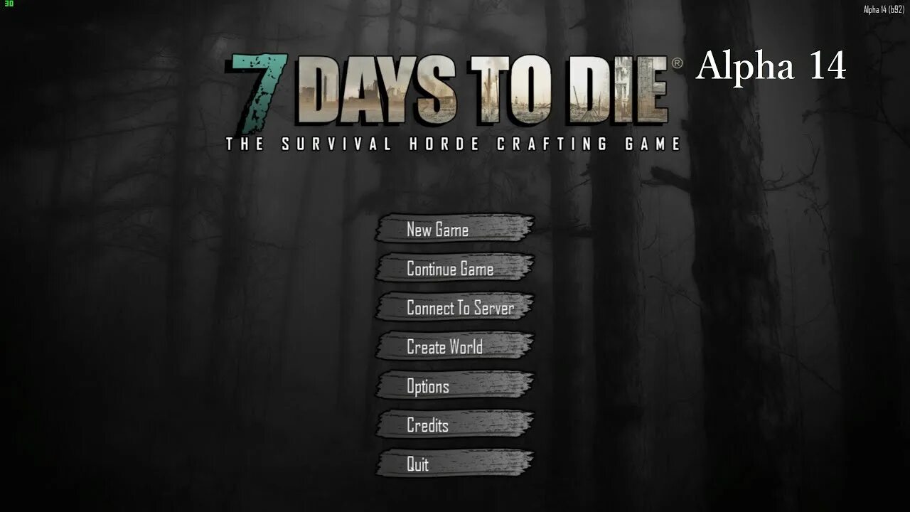 Включи меню игры. Меню 7 Days to die. Главное меню игры. Стартовое меню игры. 7 Days to die Интерфейс главного меню.