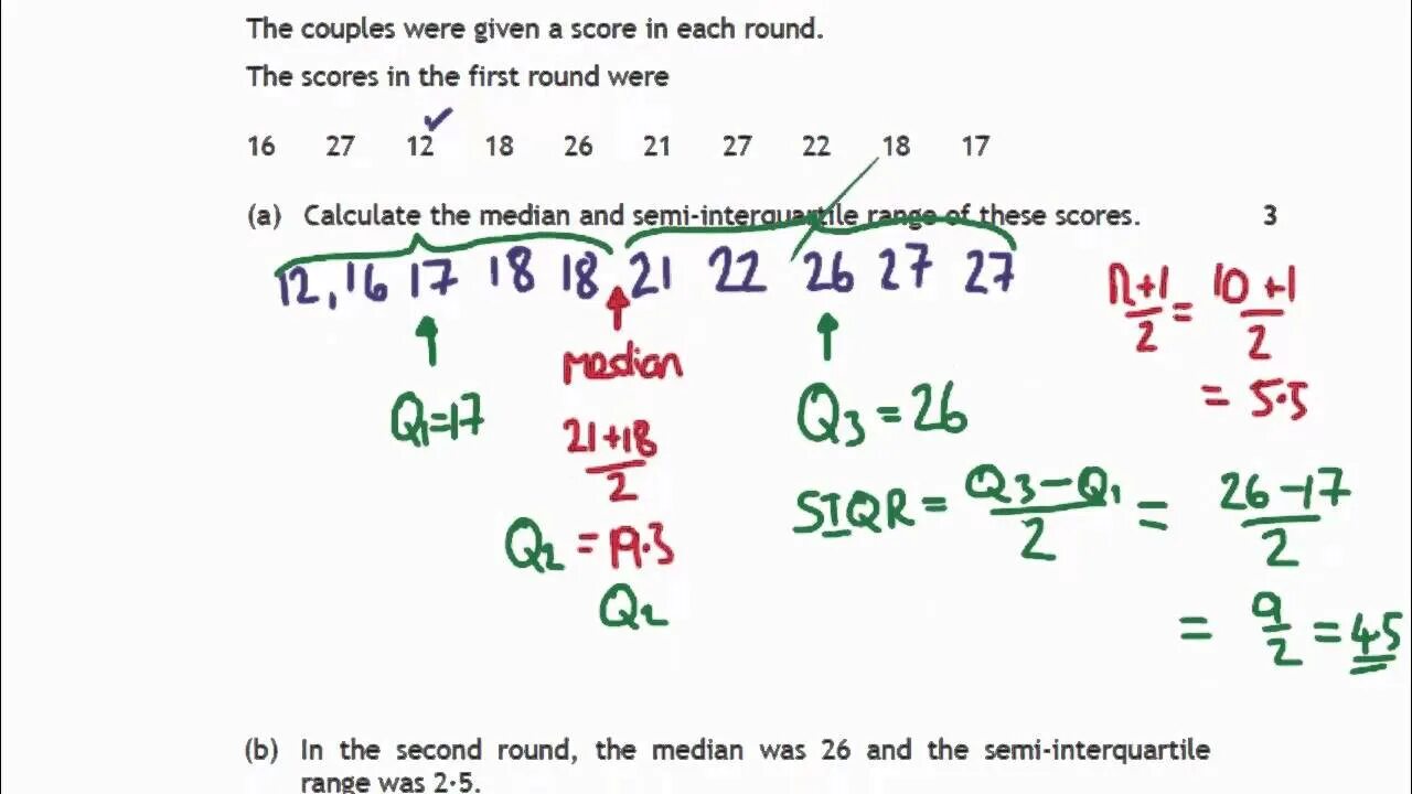 Given scores