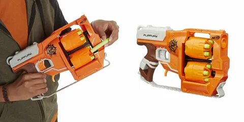 FREE SHIPPING NERF Zombie Strike FlipFury Flip Fury Blaster Dart Gun.