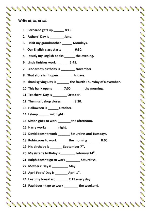 Prepositions elementary