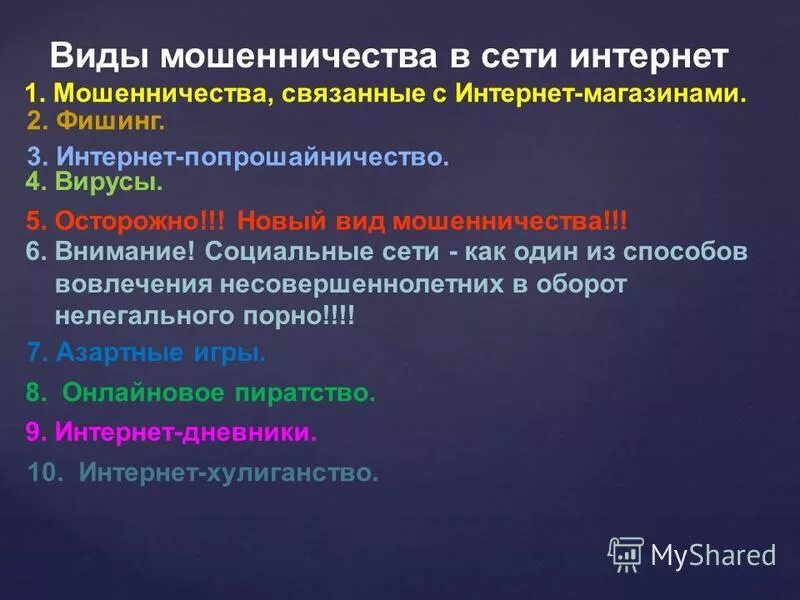 Мошенничество виды и способы