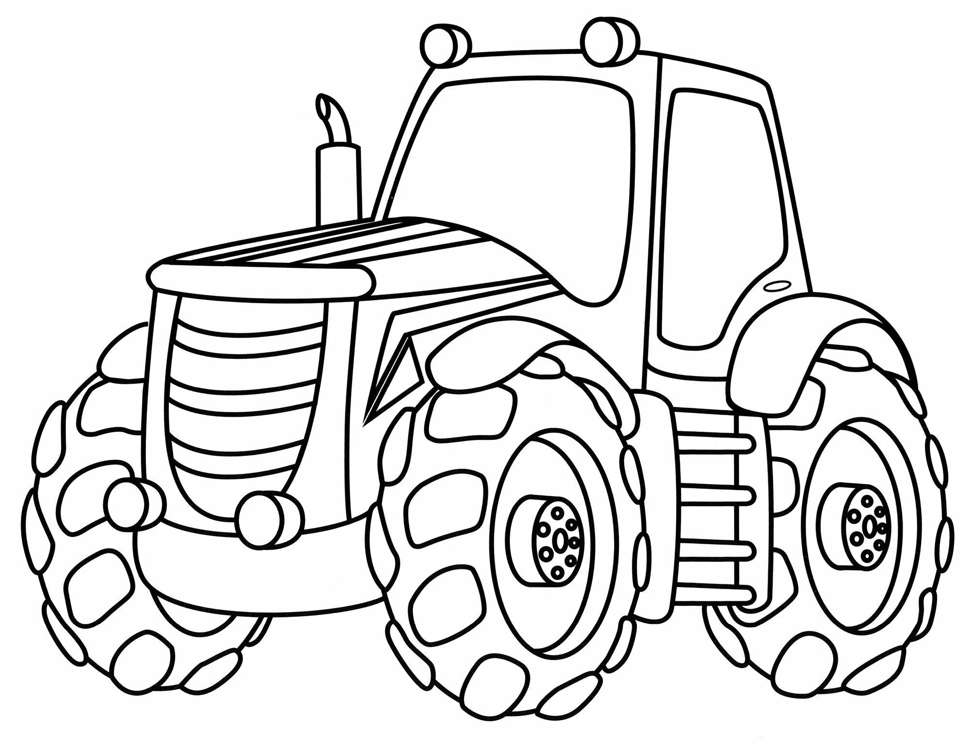 Раскраска трактор для детей 5 6 лет