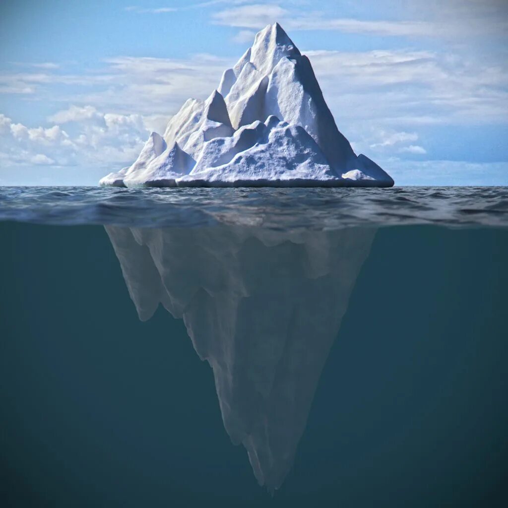 Iceberg. Картина Айсберг. Огромные айсберги. Верхушка айсберга. Какая часть айсберга над водой