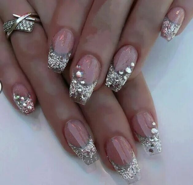 Pin by Teresa Spry on Nails Sparkle french manicure, Pretty nails, Diamond nails