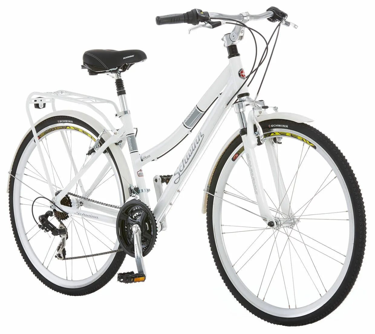 Взрослый велосипед белый. Велосипед Schwinn женский горный. Schwinn discover Hybrid Bike. Schwinn велосипед белый. Городской велосипед Schwinn discover women.