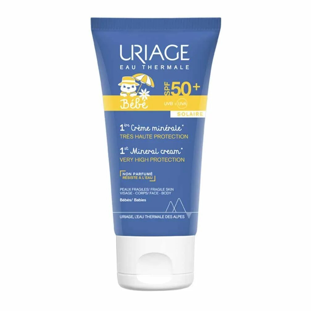 Урьяж детский СПФ. СПФ крем 50+ Урьяж. Uriage первый минеральный крем SPF 50+, 50 мл. Uriage SPF bebe. Spf крем для детей