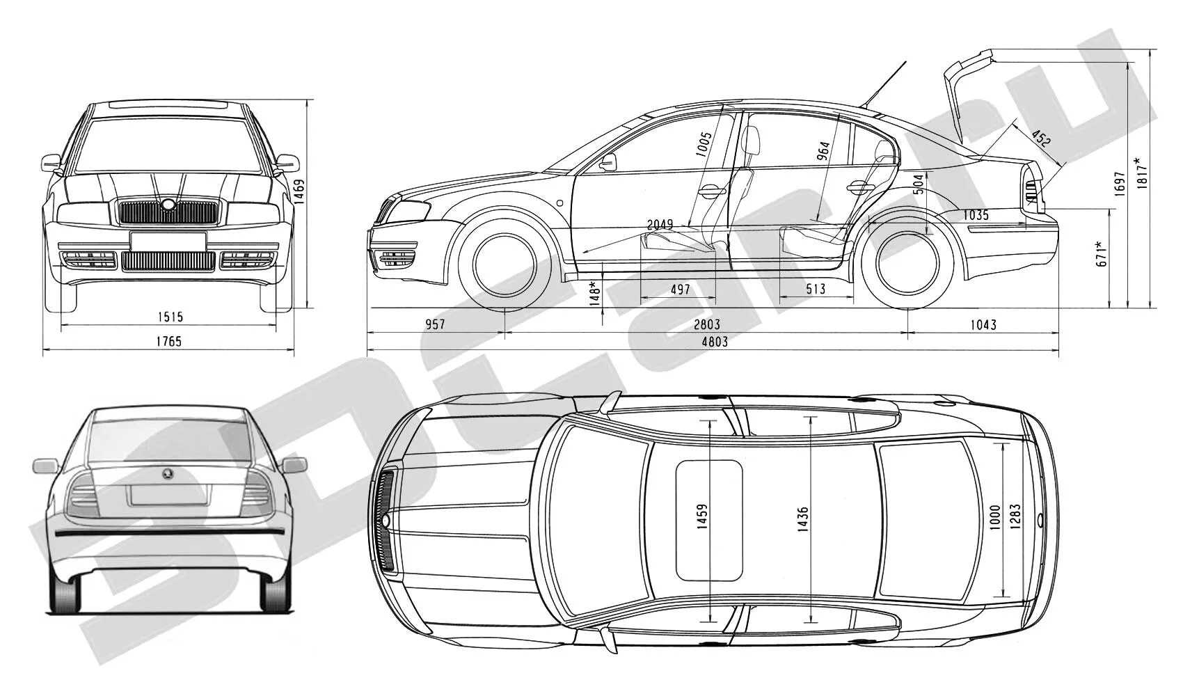 Octavia a5 размеры