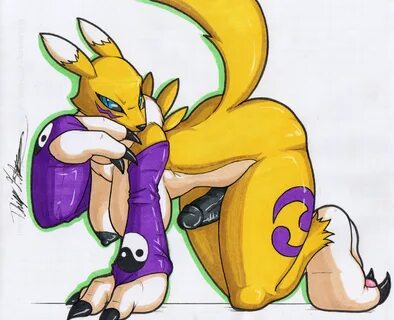 digimon (species), renamon, bandai namco, digimon, hi res, simple backgroun...