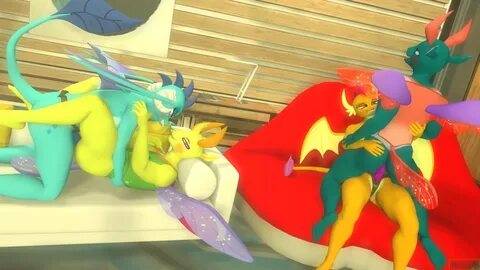 3123900 - explicit, artist:kevhon, pharynx, princess ember, smolder, thora...