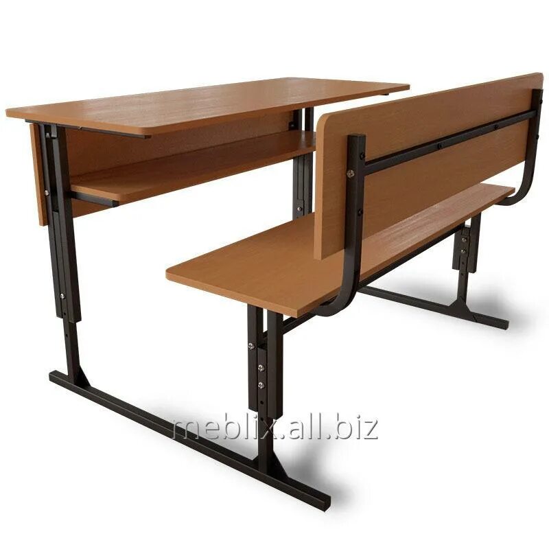 Последняя парта в классе. Комплект ученической мебели №3 (2-местный, регулируемый, пластик). Парты для школьников в школу. Задняя парта в классе. Учебная мебель для школ.