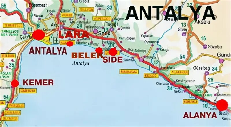 Кемер сколько от аэропорта. Анталия и Алания на карте Турции. Сиде на карте Анталии. Анталия и Сиде на карте Турции. Алания, Анталия и Кемер на карте Турции.