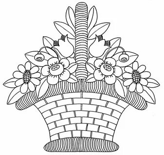 Корзина с цветами шаблон