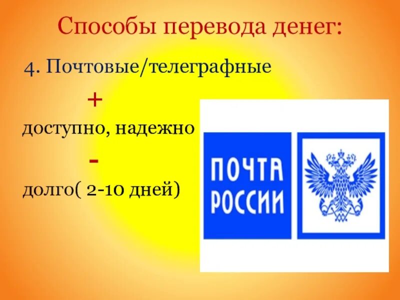 Виды денежных переводов. Перевод на почта России. Виды почтовых переводов. Презентация по сбо денежные переводы.