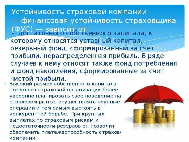 Финансовые основы деятельности страховой организации. Финансовая устойчивость страховщика. Инвестиционная деятельность страховщика. Доходы страховой организации.