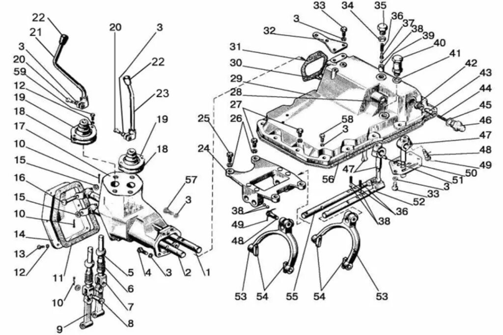 Крышка кпп мтз боковое переключение. Механизм переключения передач МТЗ 82. Механизм переключения передач МТЗ 1221. Крышка КПП МТЗ 1221 схема. Механизм переключения КПП МТЗ 82.