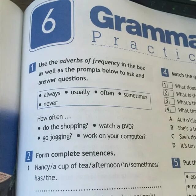 Write questions using the prompts below. Use the adverbs of Frequency in the Box as well as the prompts below to ask and answer questions перевод. Use the adverbs of Frequency in the Box as well as the prompts below to ask and answer questions. Use the prompts to complete the dialogues как переводится.