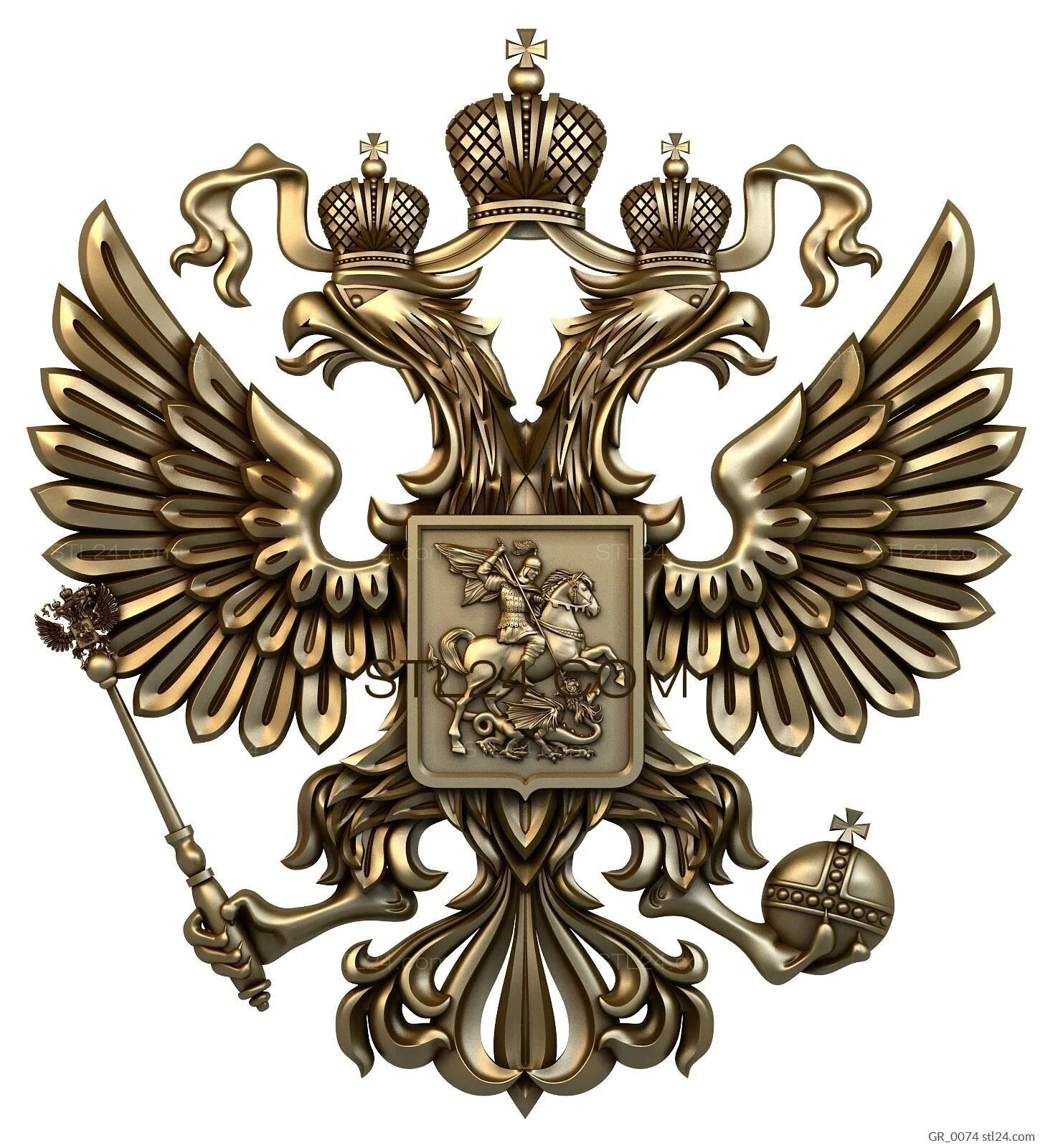 Эмблема stl. Двуглавый орел stl. герб на белом фоне.