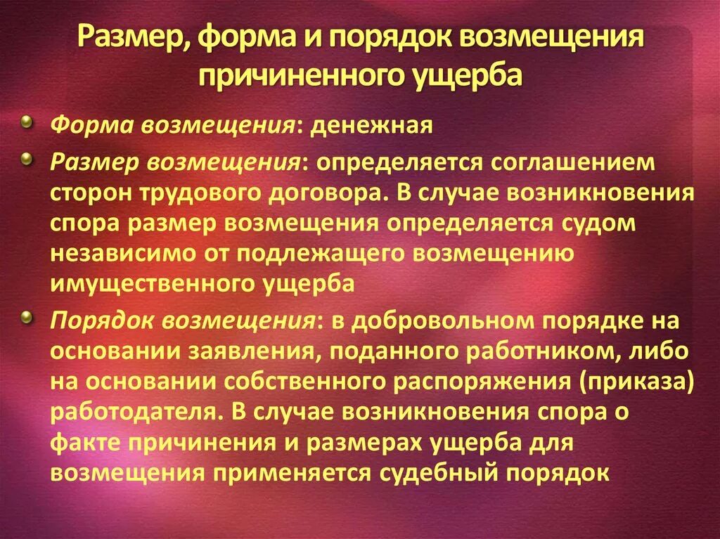 Возмещение государством причиненного