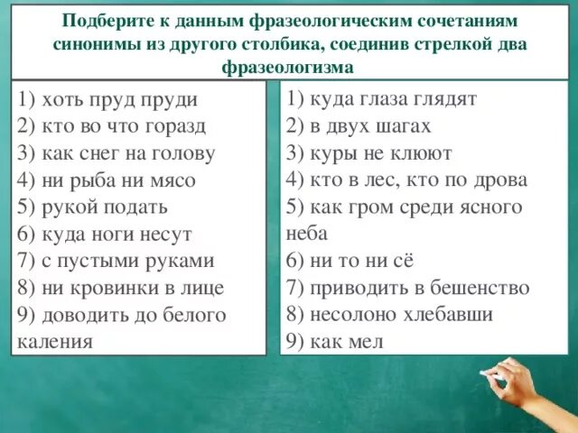 Подобрать фразеологизмы. Подобрать синонимичные фразеологизмы. Куда глаза глядят фразеологизм. Подобрать фразеологизм к слову. Соединенная синоним к слову