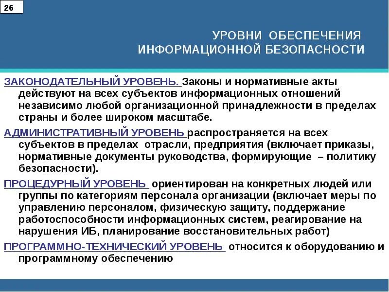 Уровни информационной безопасности