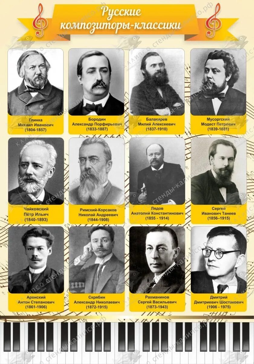 Имена композиторов и певцов