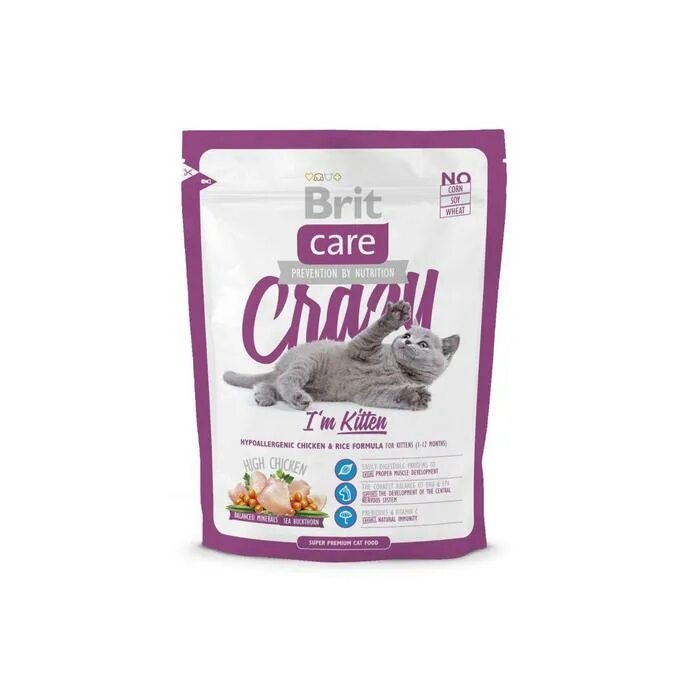 Brit Care Crazy корм для котят. Брит Кеа для котят. Корм Brit 400 г сухой. Сухой корм Brit Care Crazy Kitten для котят с курицей. Купить корм брит для кошек