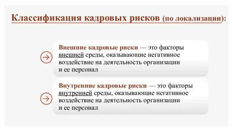 Классификация кадровых рисков