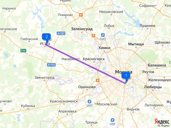Сколько км до истры