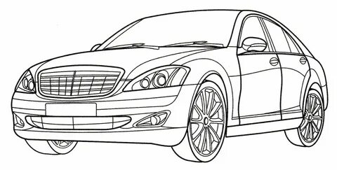 Раскраска Mercedes S 350L - распечатать бесплатно