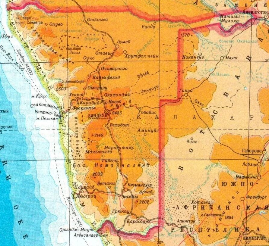 подробная карта намибии. пустыня калахари на карте. пустыни намиб и калахари на карте. пустыня намиб и сахара на контурной карте. карта пустынь сахара африка.