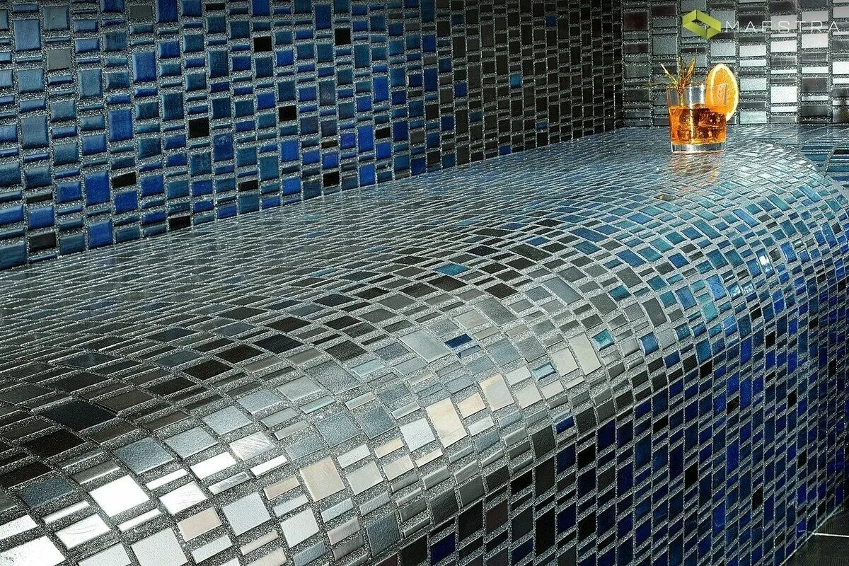 Синяя смальта. Плитка Glass Mosaic. Плитка Glass Mosaic 515559. Керамических Коврово-мозаичных плиток. Мозаика для ванной.